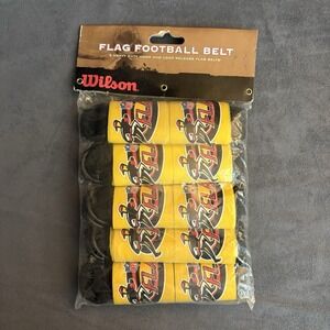 Wilson NFL Flag Football‎ Belt Set Yellow Hook & Loop Quick Release 5 Belts NEW